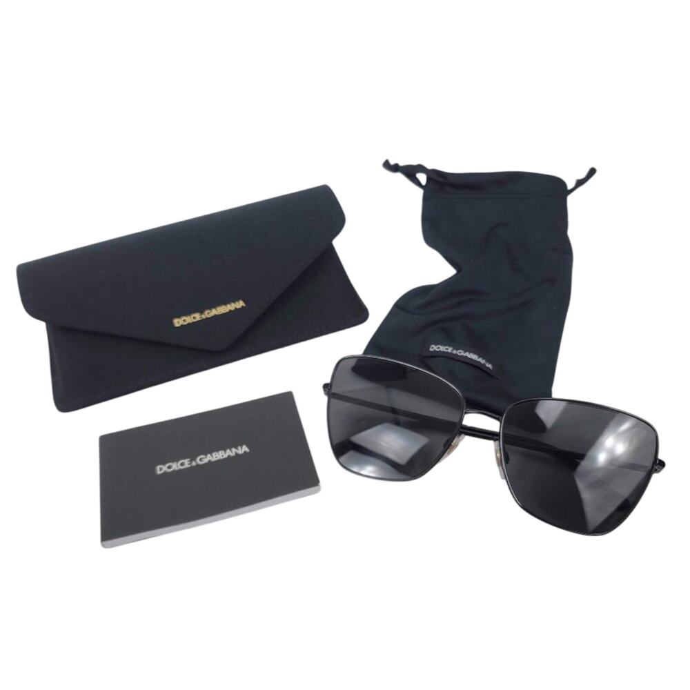 NEW Dolce & Gabbana Semi Cat Eye Sunglasses Black Mirrored Size 66,12 - Picture 2 of 9